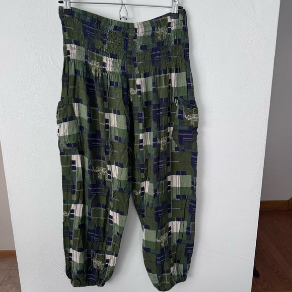 The Elephant Pants green and blue boho harem style pant Size XL - Picture 6 of 7